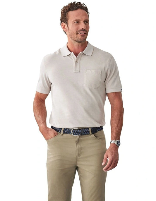 Gazman Oxford Pocket Polo in Taupe