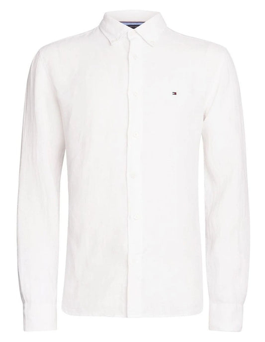 Tommy Hilfiger Regular Fit Pure Linen Shirt in White