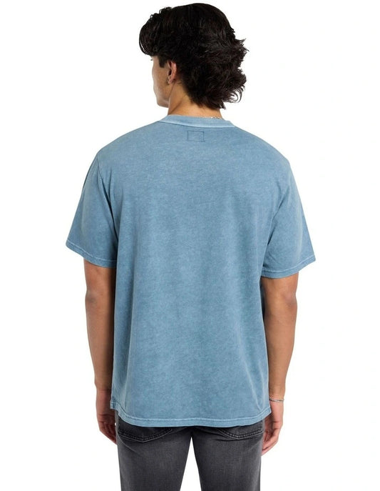 Superdry Core Logo Garment Dye Loose Tee in Heritage Washed Blue