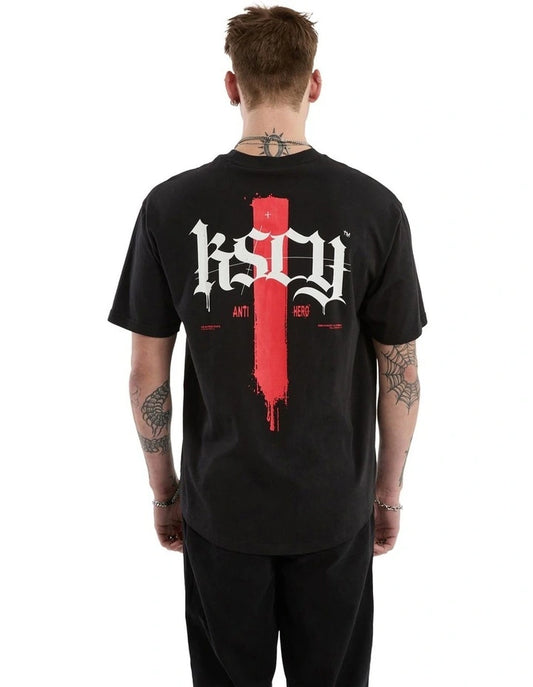 KSCY Villain Box Fit Scoop Tee in Black