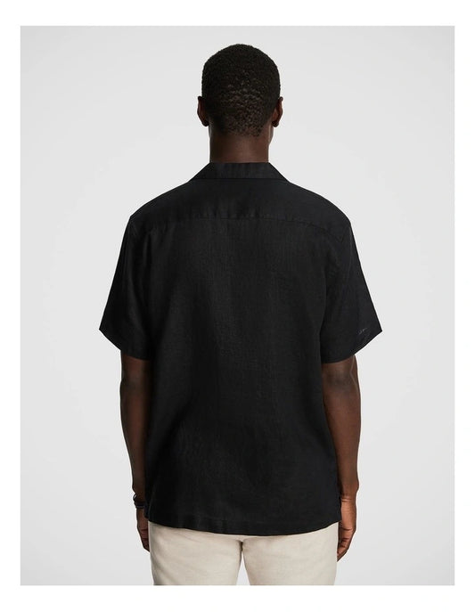 yd. Harris Pure Linen Shirt in Black