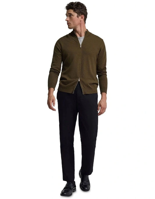 Oxford Ace Zip Up Knit in Olive