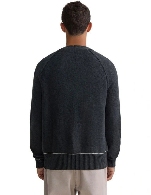 Oxford Diego Cotton Cardigan in Charcoal